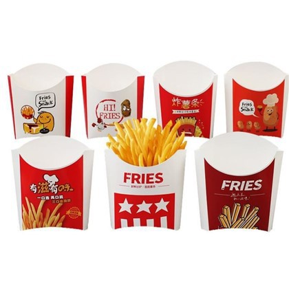 Einweg französische Brandbox Paperverpackungsschachtel Französisch Pommes